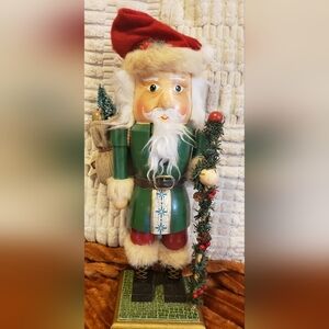 Vintage Festive Santa Nutcracker with Holiday Accents
